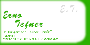 erno tefner business card